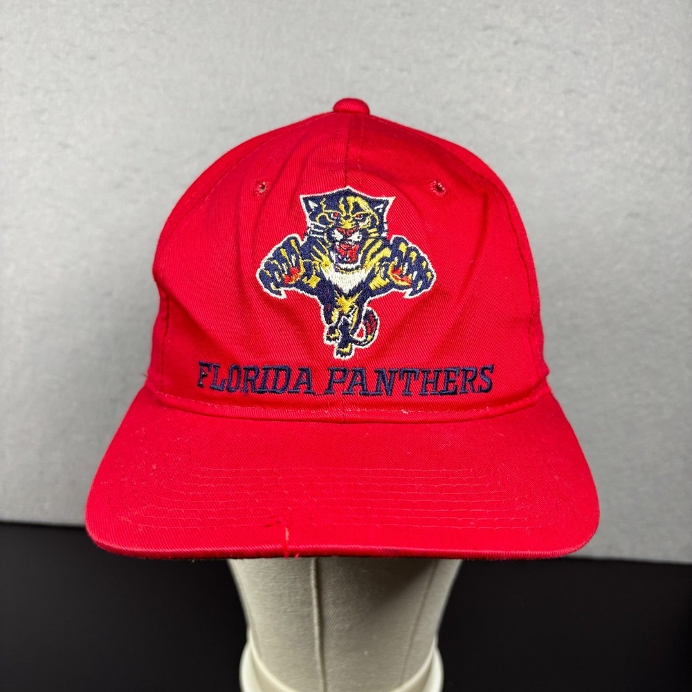 Vintage Florida Panthers Snapback‎ Hat Red Adult Size NHL Young An Hat Co. 90s